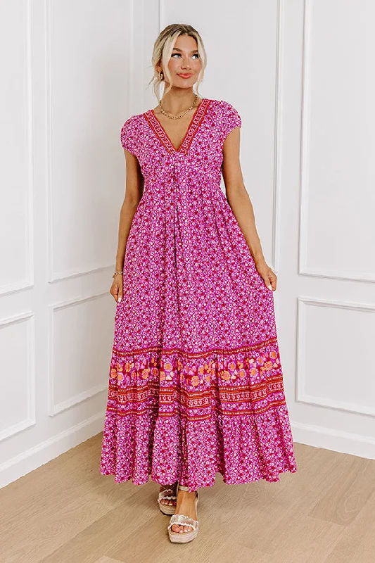 Hidden Garden Floral Maxi Dress Casual Maxi Dress with Pockets