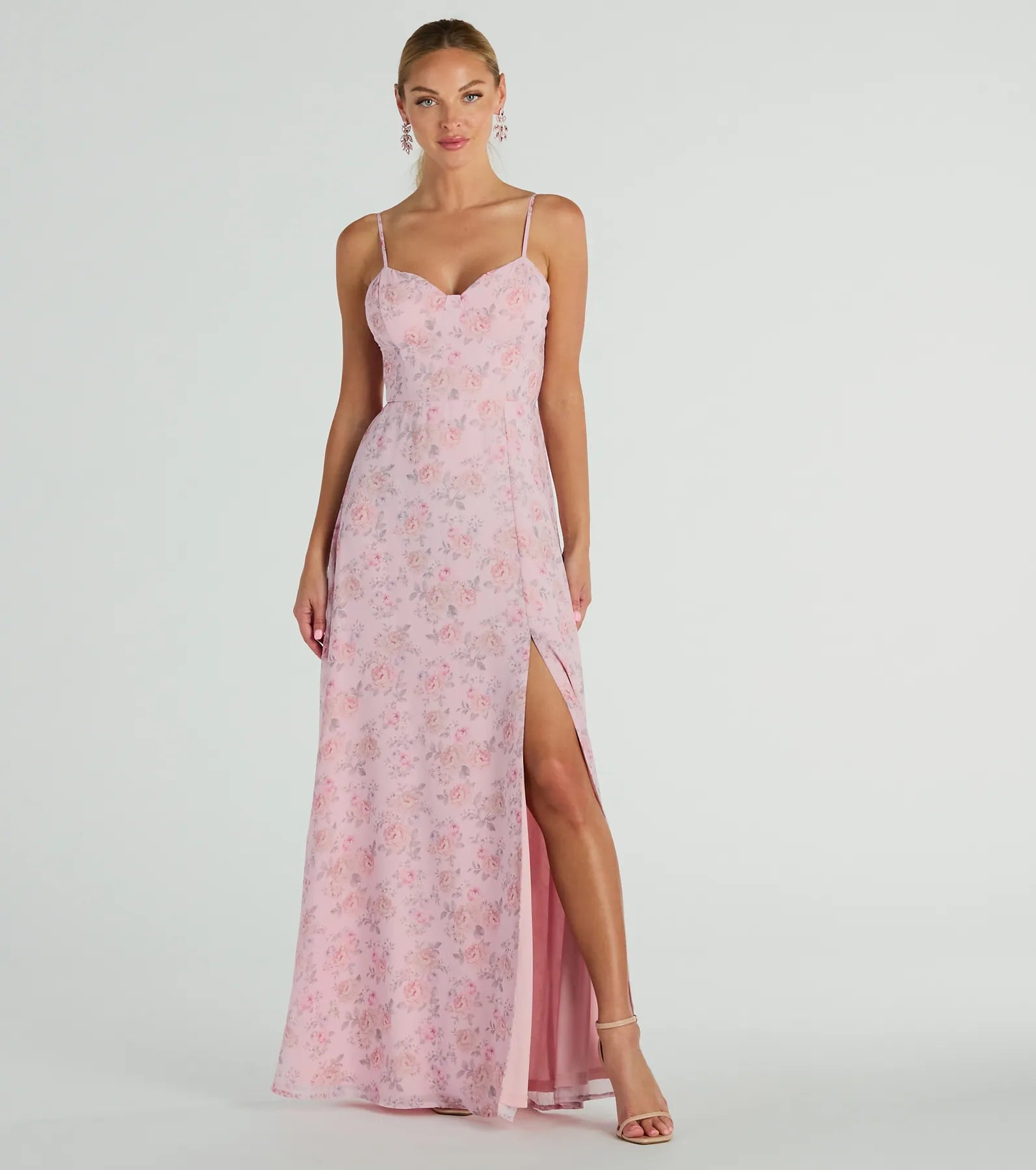 Moment Of Beauty Lace Up Floral Maxi Dress Cozy Wrap Maxi Dress