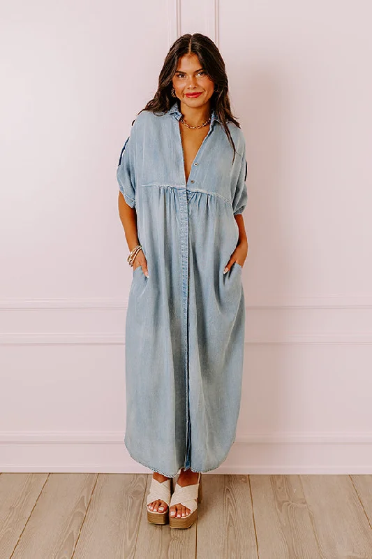 NYC Ready Chambray Maxi Dress Elegant Velvet Maxi Dress