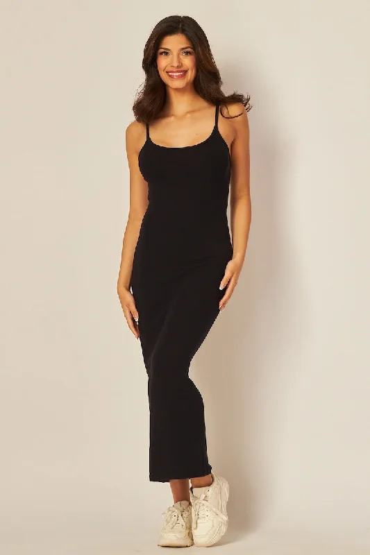 Ribbed Knit Adjustable Strap Maxi Dress Fashionable Halter Neck Maxi Dress