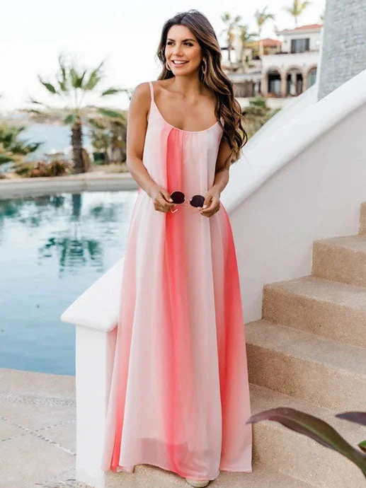 Sleeveless Spaghetti Strap Casual Long Maxi Dress Comfortable Maxi Dress with Sleeves