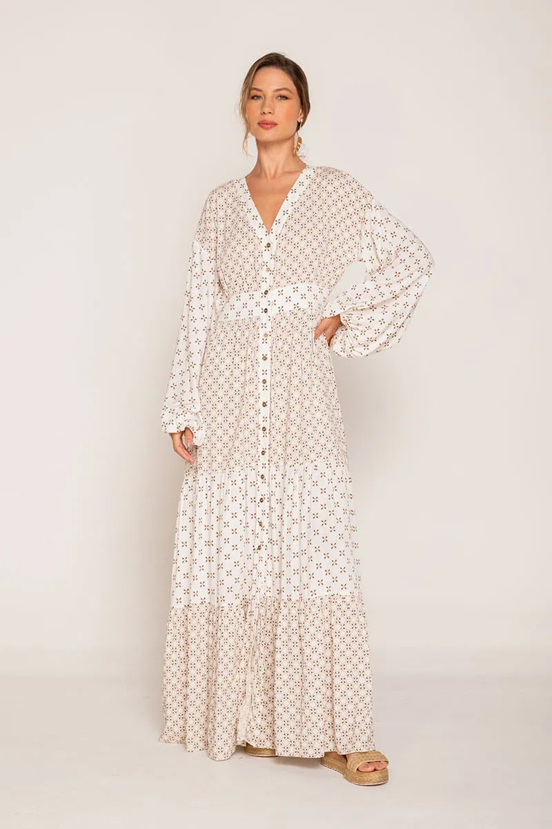 Maxi Dress With V Neck By Spirito Comfortable T-Shirt Maxi Dress