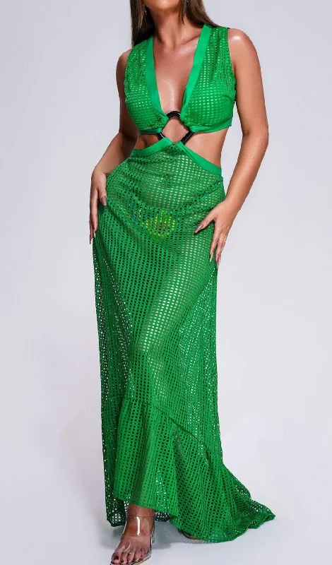TOTO CUTOUT MAXI DRESS Fashionable Faux Wrap Maxi Dress