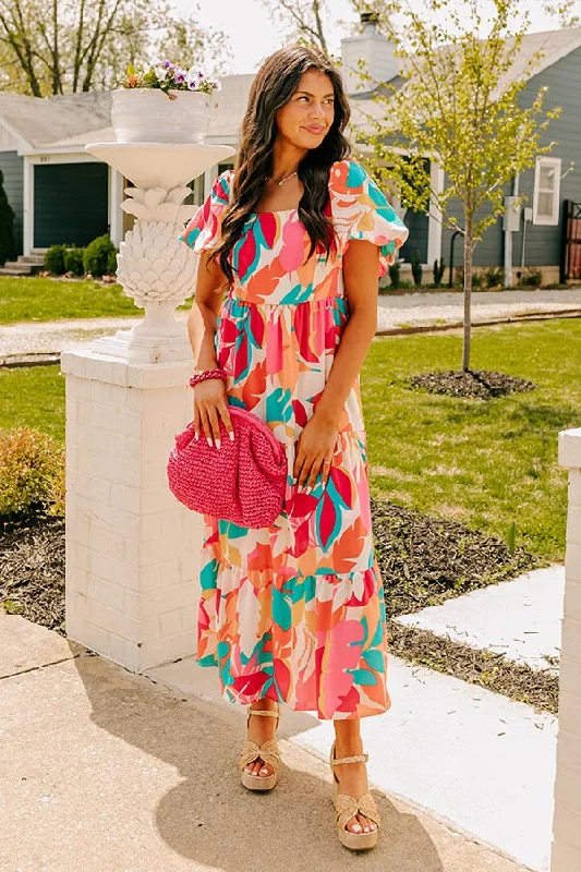 Tropical Getaway Floral Maxi Dress Fashionable Maxi Dress with Fringe