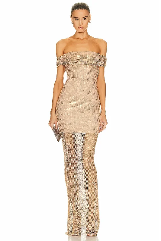 Whimsical Passion Off-the-Shoulder Maxi Dress Cozy Knitted Maxi Dress