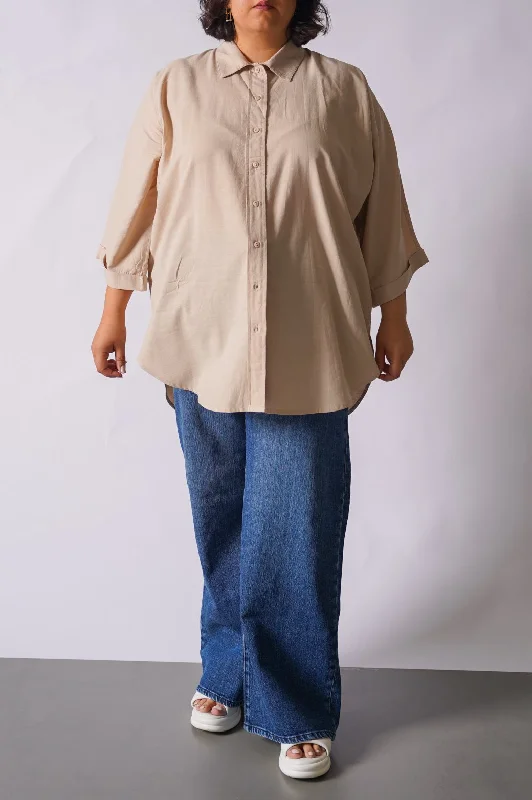 CURVE SAFARI LINEN SHIRT Polka Dot Checkered Tartan