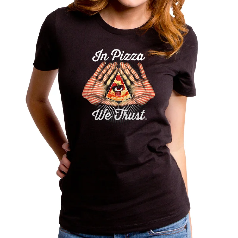 All Seeing Pizza Women's T-Shirt Houndstooth Herringbone Solid