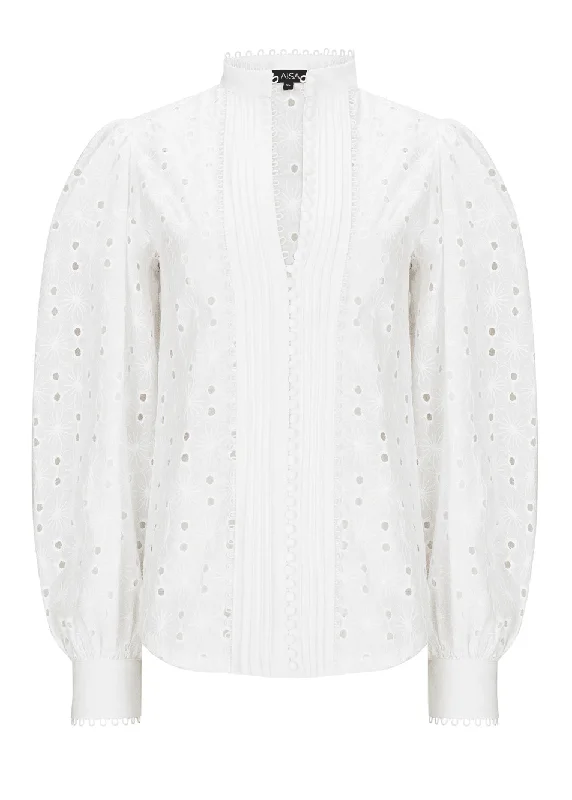 Regina Shirt V-Neck T-Shirt Long Sleeve Cotton