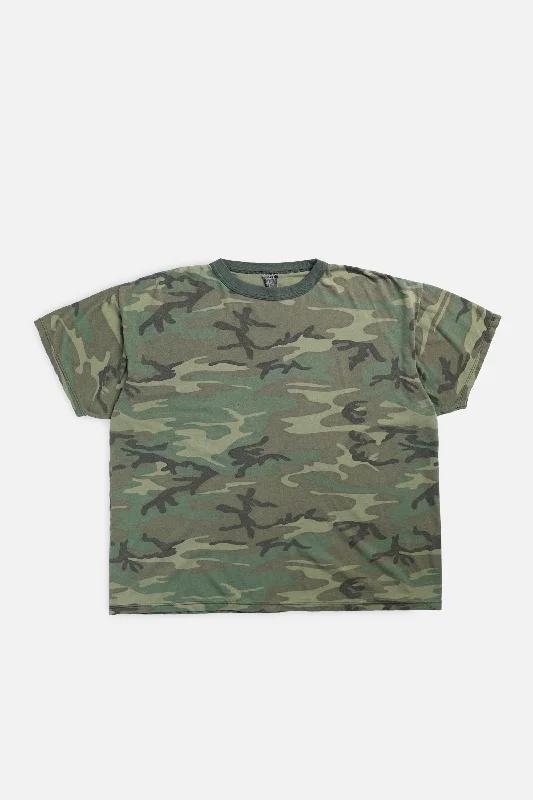 Vintage Camo Tee - L Sequined Glittery Shiny
