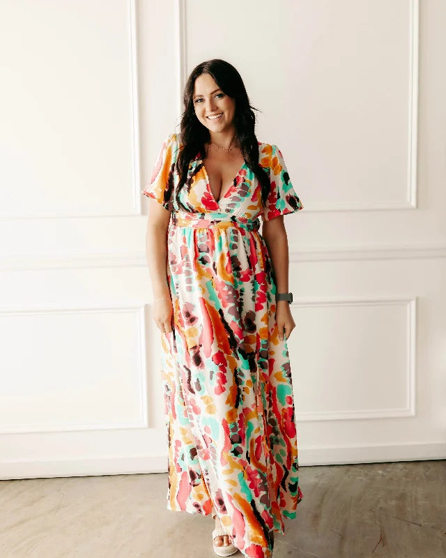 Whimsical Ways Tie Dye Maxi Dress Chic Summer Floral Maxi Dress