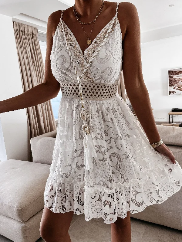 Present Day Delight Floral Print V-Neck Mini Dress Casual Button-Up Mini Dress