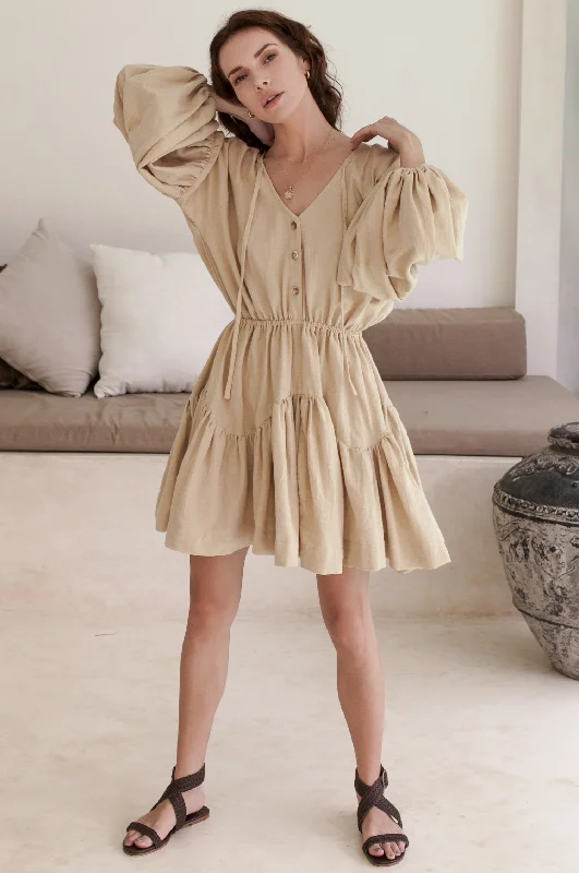 Alessandra Balloon Sleeve Mini Dress (Sale) Cozy Sweater Mini Dress