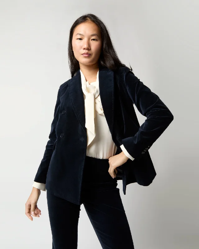 Concetta Jacket in Navy Stretch Velveteen Rayon Jacket Velvet Jacket Corduroy Jacket Concetta Jacket in Navy Stretch Velveteen Rayon Jacket Velvet Jacket Corduroy Jacket