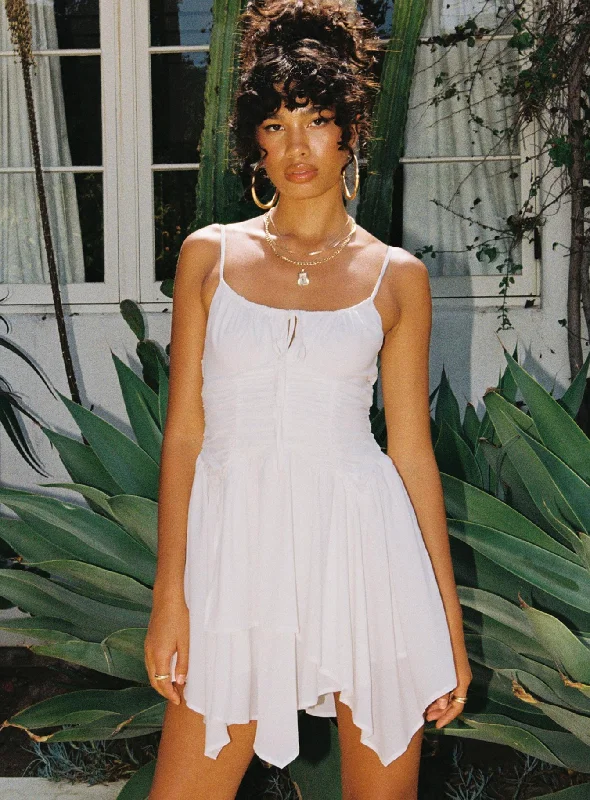 Barrett Mini Dress White Comfortable Casual Mini Dress