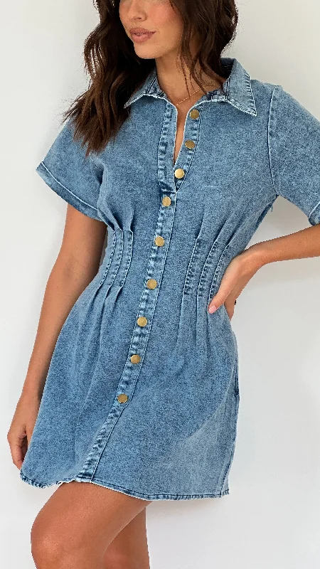 Dellah Mini Dress - Blue Classic Black Mini Dress