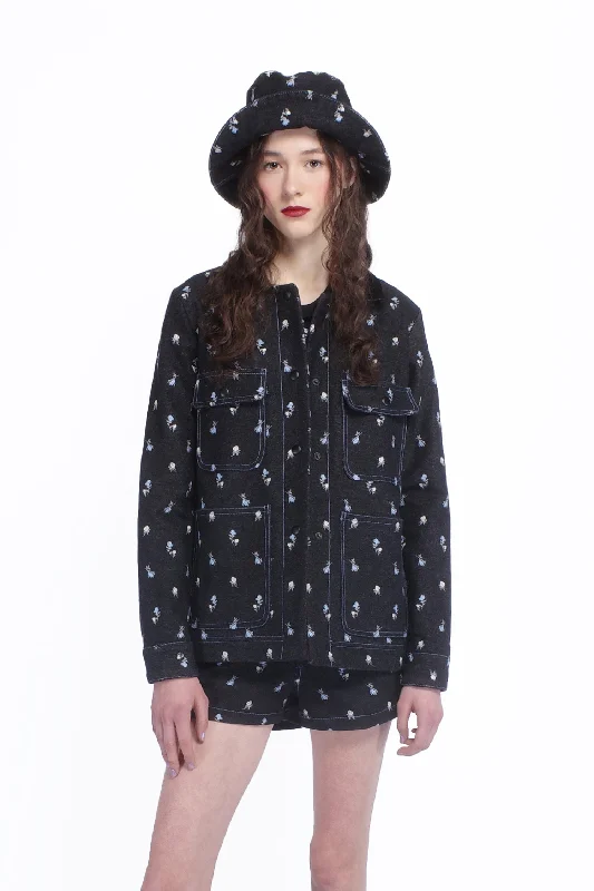 Denim Embroidered Roses Barn Jacket Herringbone Jacket Checkered Jacket Solid Jacket Denim Embroidered Roses Barn Jacket Herringbone Jacket Checkered Jacket Solid Jacket