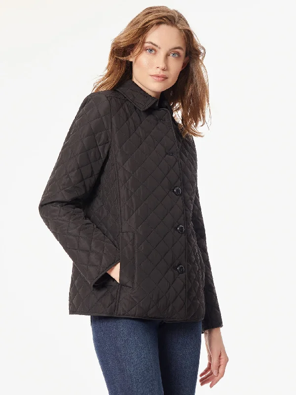 Five-Button Quilted Jacket Cardigan Sweater Pullover