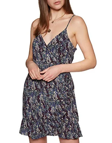 Free People Intimately Womens All My Love Floral Wrap Mini Dress Navy M Cozy Jersey Mini Dress