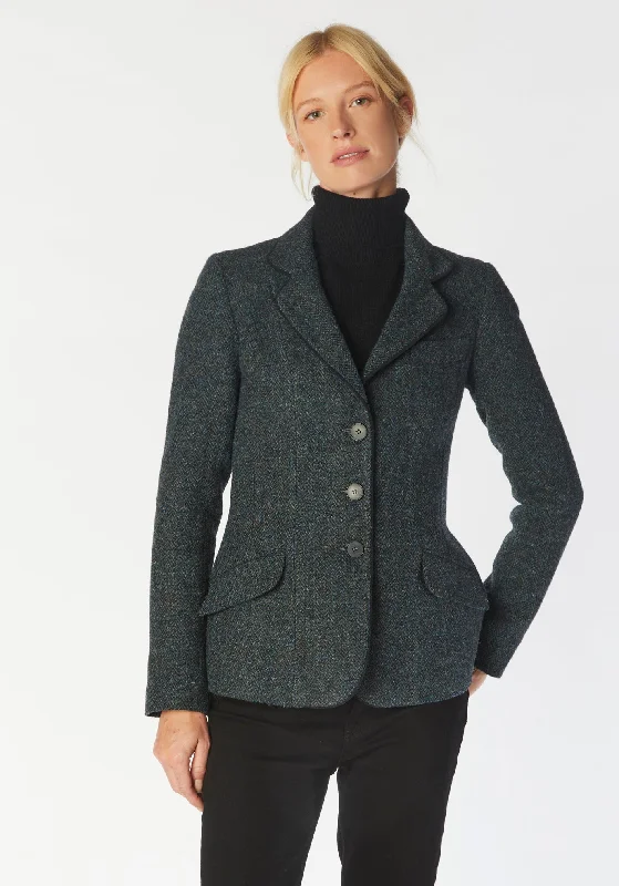 Hacking Jacket | Sapphire Herringbone Rayon Jacket Velvet Jacket Corduroy Jacket