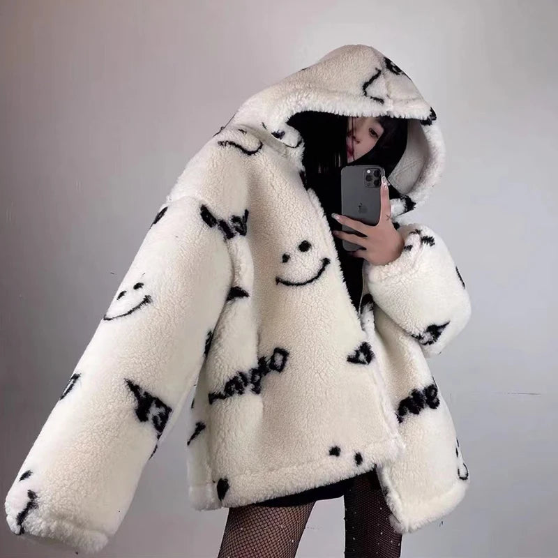 Jackets For Women Winter Cashmere Chic Printing Hooded Fashion Street Outerwear Sweet Casual College Women's jacket Coat Faux Fur Jacket Real Fur Jacket Shearling Jacket Jackets For Women Winter Cashmere Chic Printing Hooded Fashion Street Outerwear Sweet Casual College Women's jacket Coat Faux Fur Jacket Real Fur Jacket Shearling Jacket