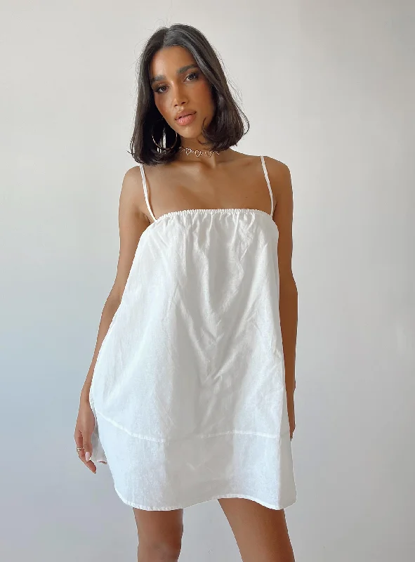 Kaitie Mini Dress White Modern Satin Mini Dress