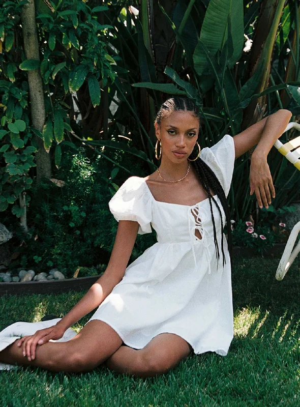 Keyla Mini Dress White Cozy Knitted Mini Dress
