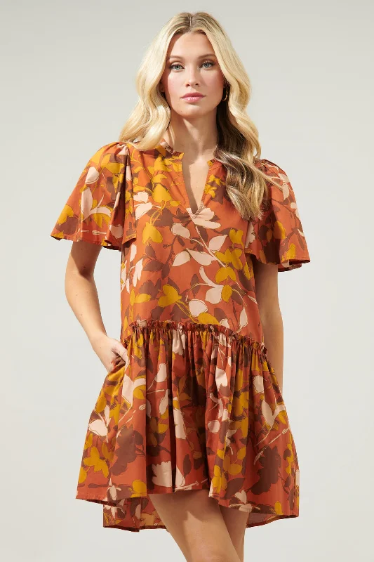 Khol Maple Rock A By Trapeze Mini Dress Fashionable Mini Dress with Frills
