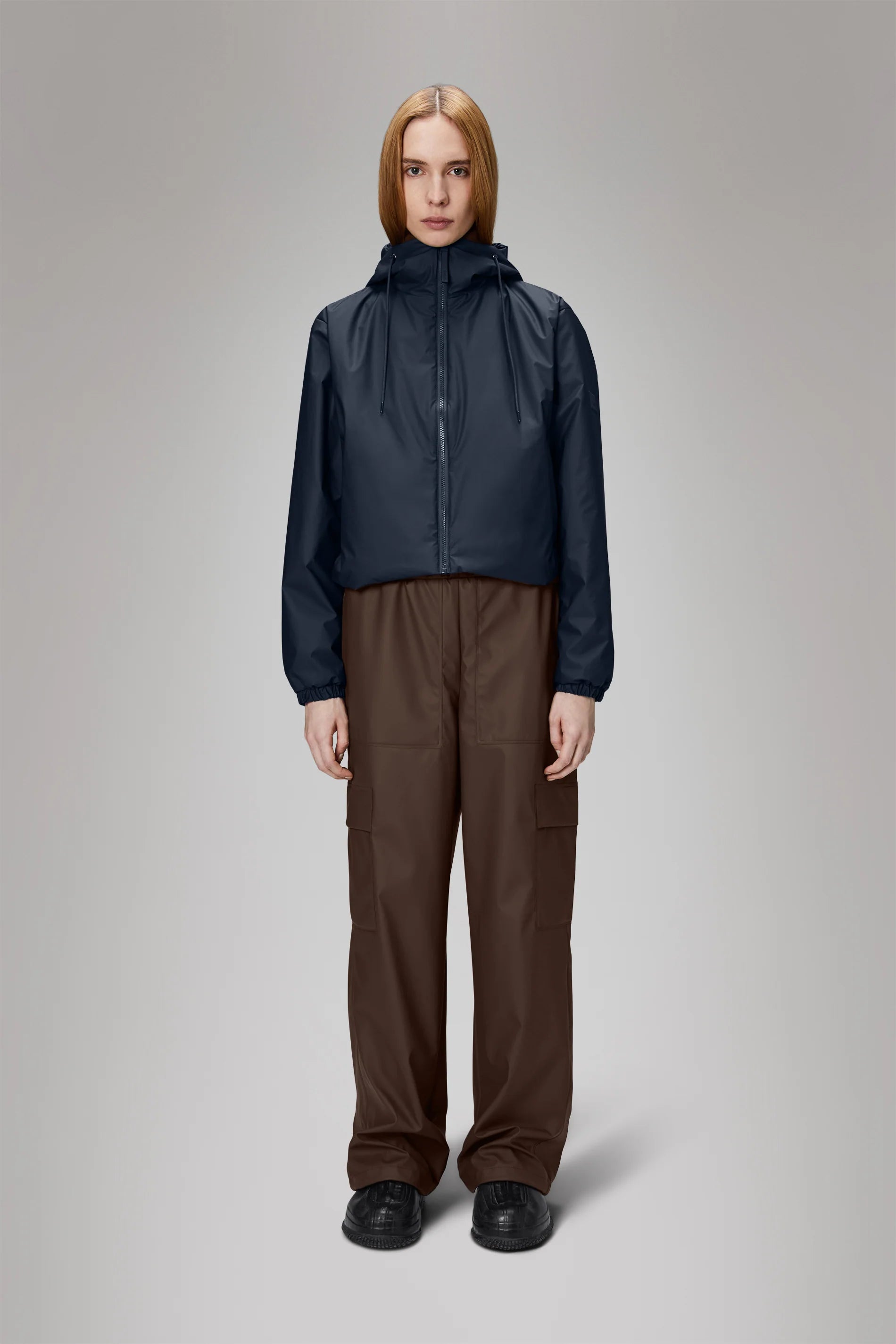 Lohja Short Insulated Jacket - Navy Toggled Jacket Drawstring Jacket Belted Jacket
