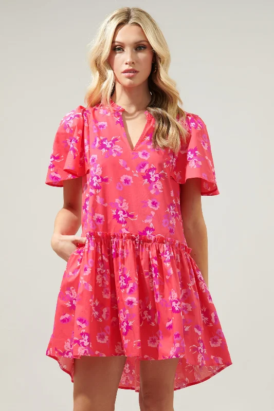 Magnolis Rhubarb Rock A By Trapeze Mini Dress Trendy Button-Detail Mini Dress