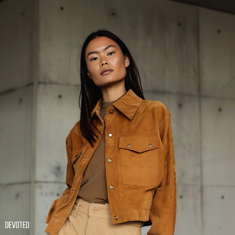 Marigold Jacket Notch Collar Peter Pan Collar Cowl Neck