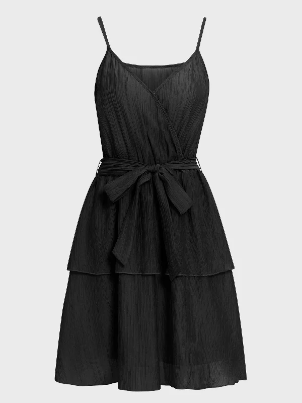 Midsize Playful Bowknot Mini Dress Elegant Satin Lace Mini Dress