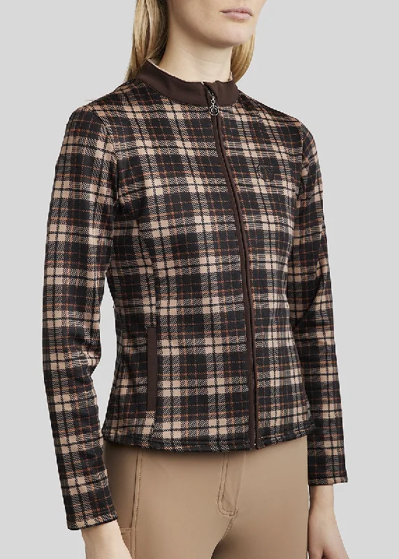 MoClaire Checked Full Zip Jacket - Black Hoodie Zip-Up Jacket Button-Up Jacket