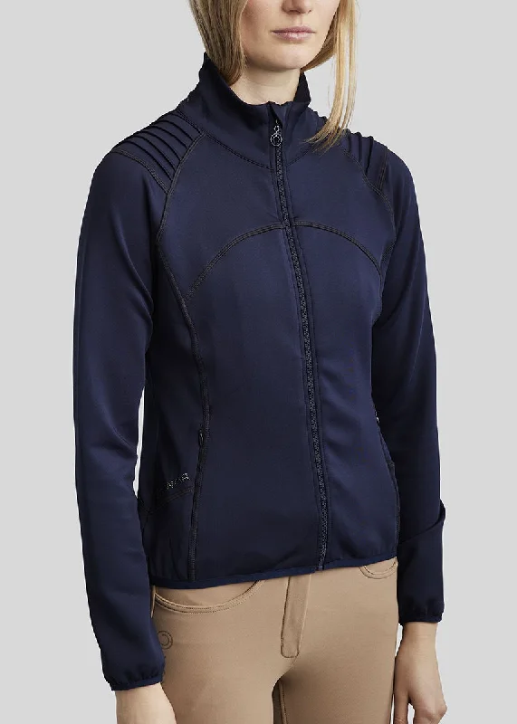 MoPaige Pintucks with Crystals Jacket - Navy Lace Jacket Ribbed Jacket Sequined Jacket MoPaige Pintucks with Crystals Jacket - Navy Lace Jacket Ribbed Jacket Sequined Jacket