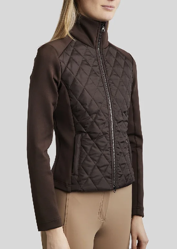 MoQuinn Quilted Hybrid Jacket - Brown Chenille Fabric Brocade Fabric Lace Fabric