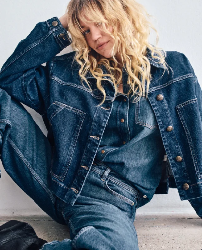 Mos Mosh Carrish Blue Denim Jacket Front Pockets Side Pockets Patch Pockets
