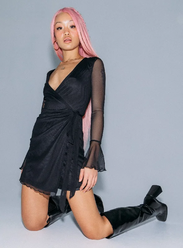 Naya Mini Dress Black Trendy Tulle Mini Dress