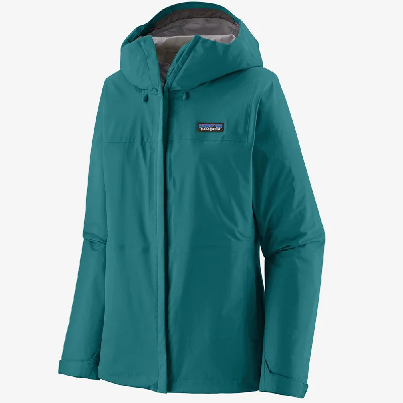Patagonia Womens Torrentshell 3L Rain Jacket - Belay Blue Embroidered Jacket Appliqued Jacket Beaded Jacket