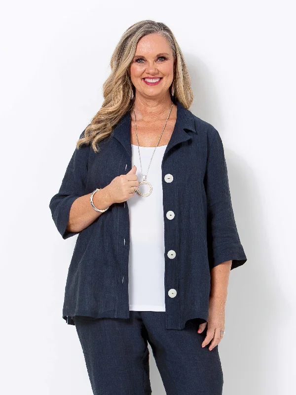 Indigo Crinkle Linen Jacket Cotton Fabric Linen Fabric Terry Fabric