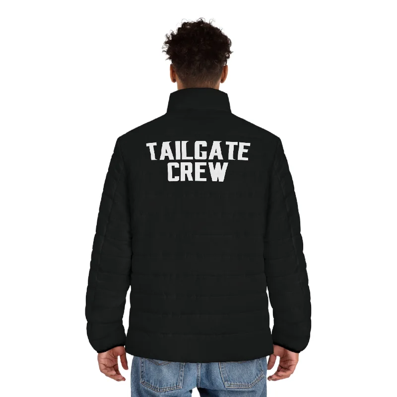 Puffer Jacket - Black - Tailgate Crew Knit Jacket Woven Jacket Fleece Jacket