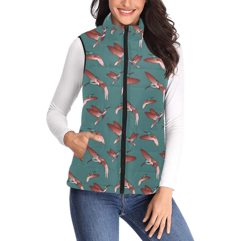 Red Swift Turquoise Women's Padded Vest Jacket Insulated Jacket Fitted Jacket Loose Jacket Red Swift Turquoise Women's Padded Vest Jacket Insulated Jacket Fitted Jacket Loose Jacket