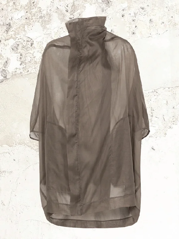 Rick Owens semi-sheer cotton jacket Trench Coat Raincoat Waterproof Jacket