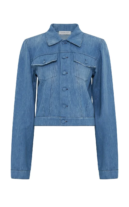 Roland Jacket in Light Blue Recycled Cotton Linen Denim Chenille Jacket Brocade Jacket Lace Jacket Roland Jacket in Light Blue Recycled Cotton Linen Denim Chenille Jacket Brocade Jacket Lace Jacket