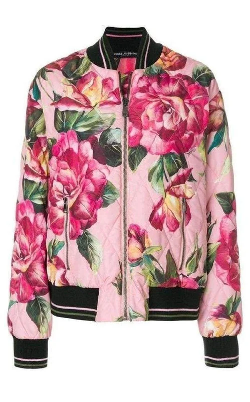 Rose Print Bomber Jacket One-Shoulder Jacket Off-the-Shoulder Jacket Asymmetrical Jacket Rose Print Bomber Jacket One-Shoulder Jacket Off-the-Shoulder Jacket Asymmetrical Jacket