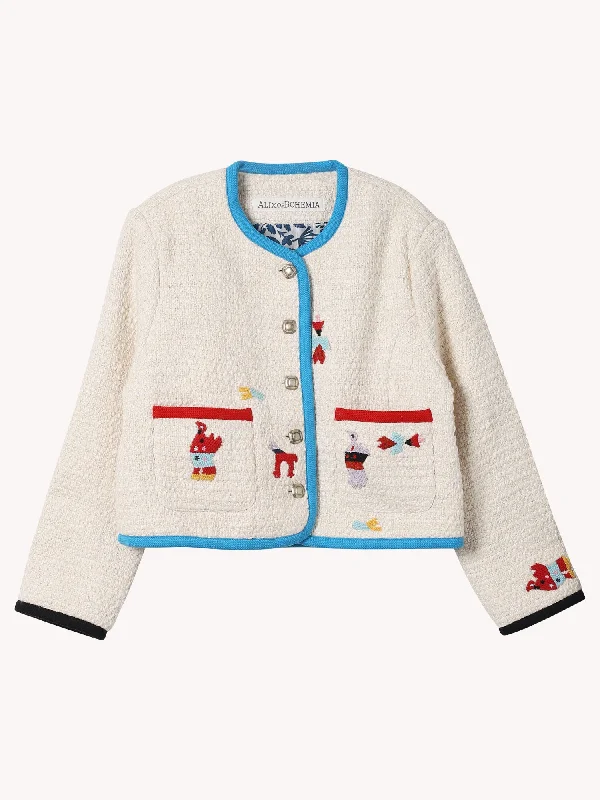 ROWAN PEARL BOUCLÉ JACKET Striped Jacket Polka Dot Jacket Floral Jacket