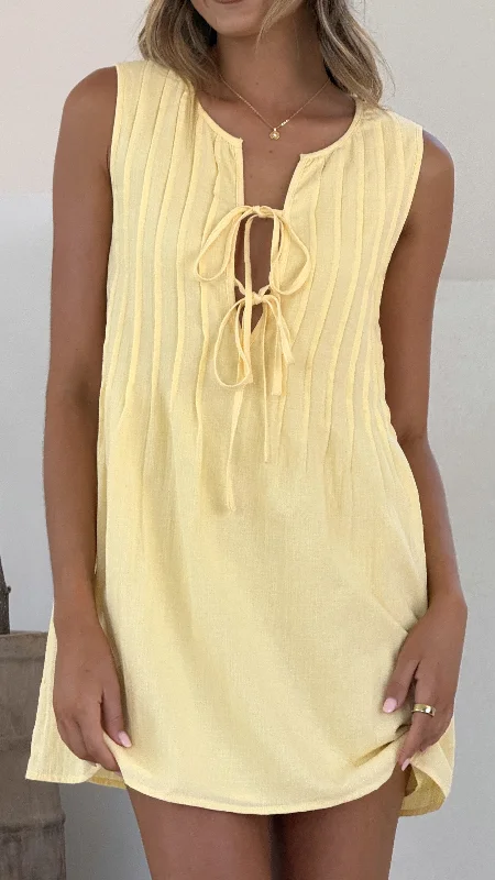 Sahara Mini Dress - Yellow Fashionable Boho-Chic Mini Dress