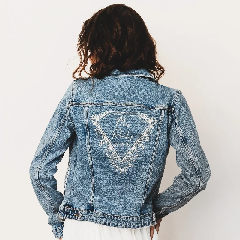 Shine Bright Denim Bridal Jacket Satin Fabric Silk Fabric Chiffon Fabric
