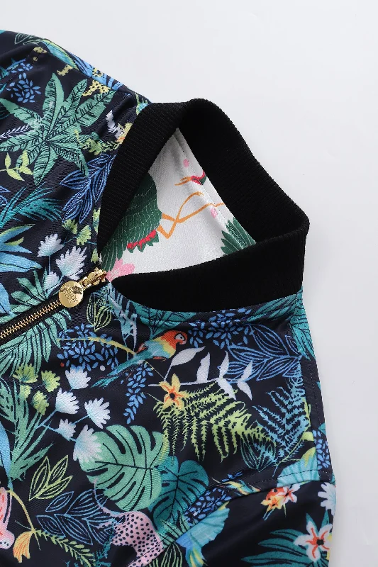 Soot and Ty Tropical Beauty Reversible Bomber Jacket Satin Jacket Silk Jacket Chiffon Jacket Soot and Ty Tropical Beauty Reversible Bomber Jacket Satin Jacket Silk Jacket Chiffon Jacket
