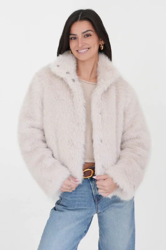 Spice it Up Faux Fur Jacket Denim Fabric Leather Fabric Suede Fabric