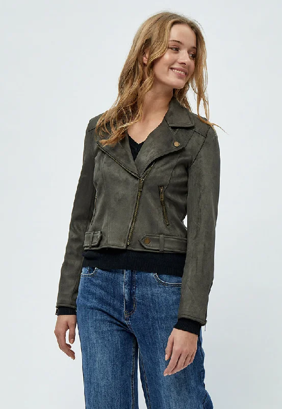 DSTabarak Biker Jacket - Beluga Green Fitted Jacket Loose Jacket Oversized Jacket