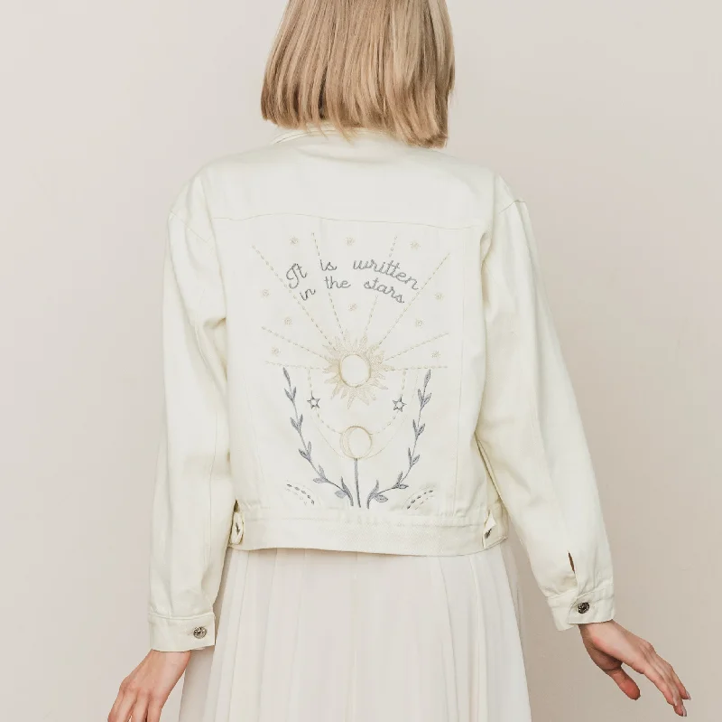 To the Moon Denim Jacket Faux Fur Jacket Real Fur Jacket Shearling Jacket